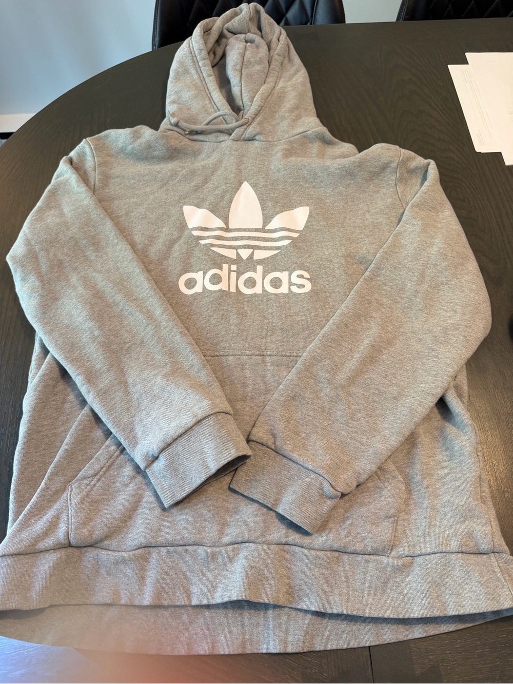 adidas Gray Trefoil Pullover Hoodie